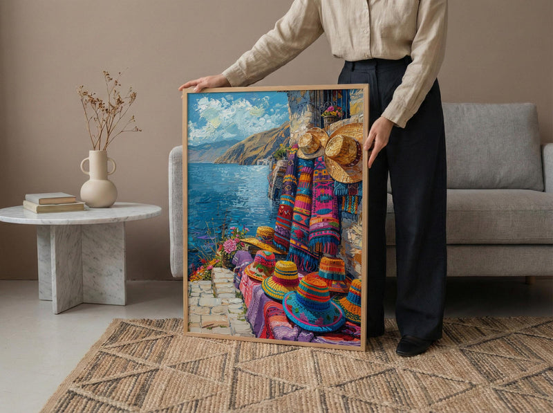 Peru Alpaca Art Print, Puno Market Decor - Colorful Summer Poster