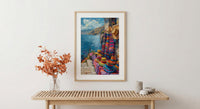 Peru Alpaca Art Print, Puno Market Decor - Colorful Summer Poster