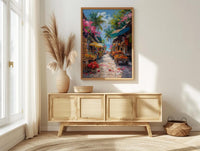 Costa Rica Market Art Print, Wooden Oxcart Decor - Artisan Summer