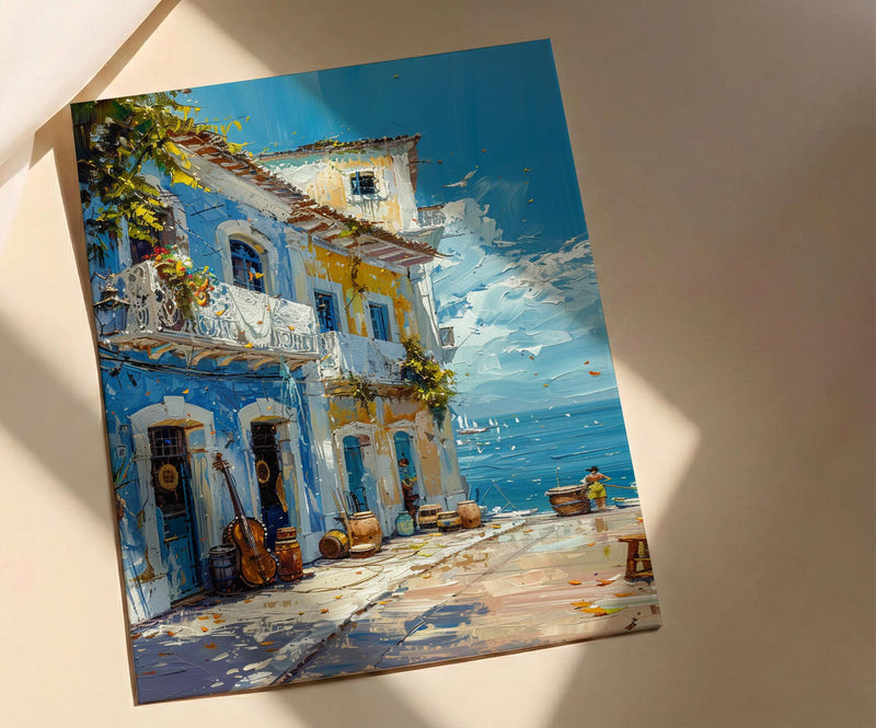 Salvador Market Art Print, Bahia Brazil Decor - Musical Instrument