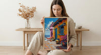 Nicaragua Market Art Print, Colorful Hammock Decor - Rustic Craft