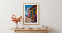 Nicaragua Market Art Print, Colorful Hammock Decor - Rustic Craft