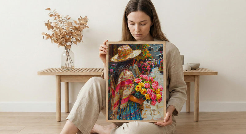Ecuador Flower Art Print, Cuenca Plaza Wall Decor - Yellow Rose