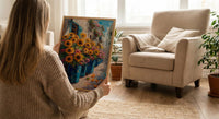 Buenos Aires Floral Wall Art, Argentina Market Decor - Bright Sunflower Print
