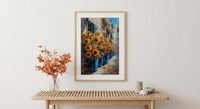 Buenos Aires Floral Wall Art, Argentina Market Decor - Bright Sunflower Print