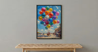 Mexico City Zocalo Art Print, Street Vendor Decor - Colorful Balloon