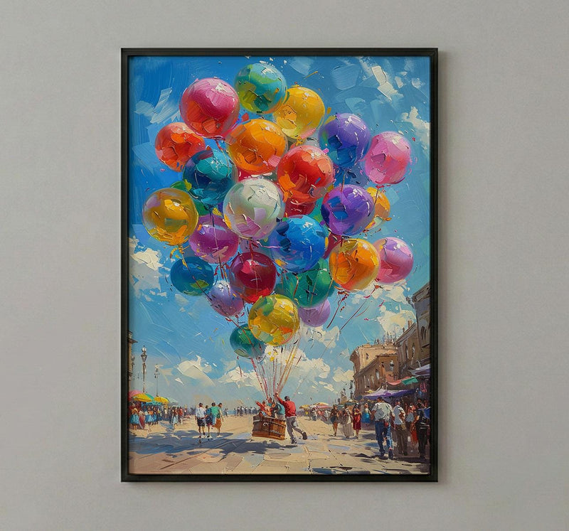 Mexico City Zocalo Art Print, Street Vendor Decor - Colorful Balloon