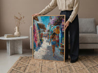 Cancun Market Poster, Mexico Souvenir Decor - Colorful Blanket Art