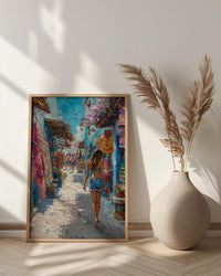 Cancun Market Poster, Mexico Souvenir Decor - Colorful Blanket Art