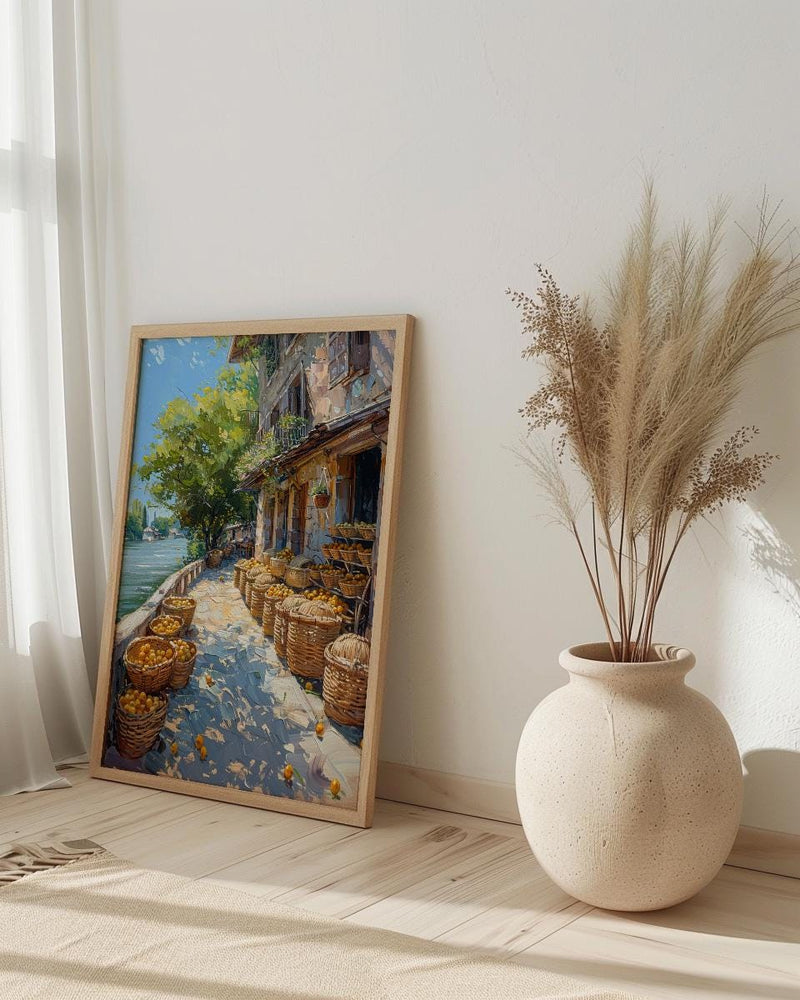 Argentina Market Wall Art, Riverfront Decor - Wicker Basket Print