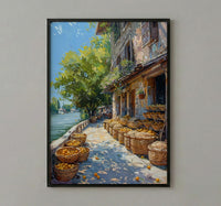 Argentina Market Wall Art, Riverfront Decor - Wicker Basket Print