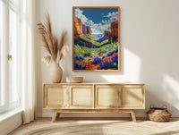 Sedona Red Rock Art Print, Arizona Desert Travel Decor - Green Agave Summer Landscape