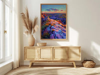 Badlands National Park Art Print, South Dakota Nature Decor - Striped Rock Golden Hour