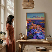 Badlands National Park Art Print, South Dakota Nature Decor - Striped Rock Golden Hour