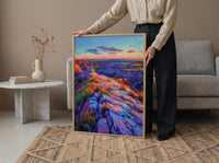 Badlands National Park Art Print, South Dakota Nature Decor - Striped Rock Golden Hour
