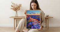 Badlands National Park Art Print, South Dakota Nature Decor - Striped Rock Golden Hour
