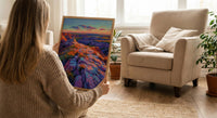 Badlands National Park Art Print, South Dakota Nature Decor - Striped Rock Golden Hour