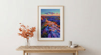Badlands National Park Art Print, South Dakota Nature Decor - Striped Rock Golden Hour