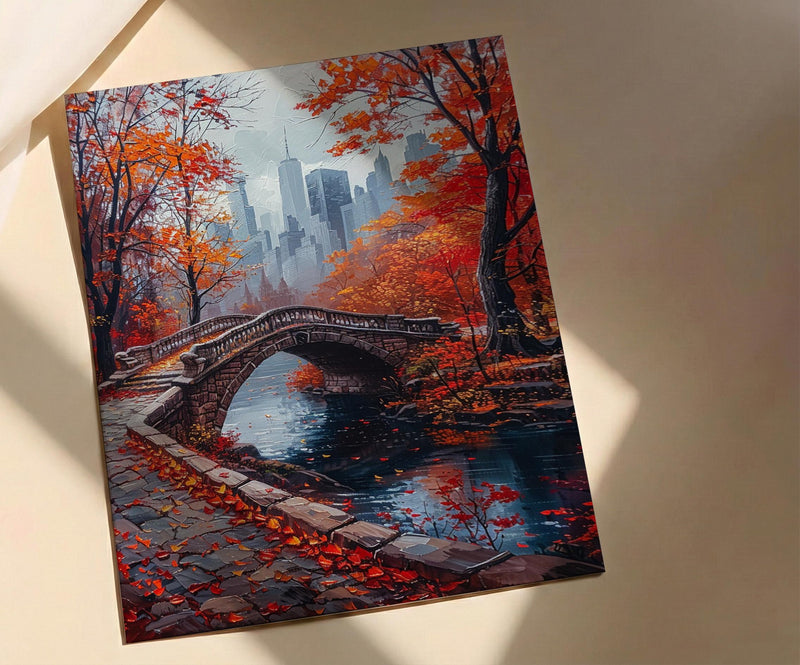 New York Central Park Wall Art, Manhattan City Skyline - Lush Green Summer Trees