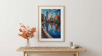 Chicago Cloud Gate Art Print, Millennium Park City Decor - Skyline Reflection Summer Sky