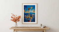 Seattle Space Needle Poster, Washington State City Skyline Decor - Mount Rainier Summer View