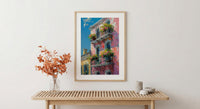 New Orleans French Quarter Poster, Historic Louisiana City Decor - Iron Balcony Summer Morning