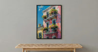 New Orleans French Quarter Poster, Historic Louisiana City Decor - Iron Balcony Summer Morning