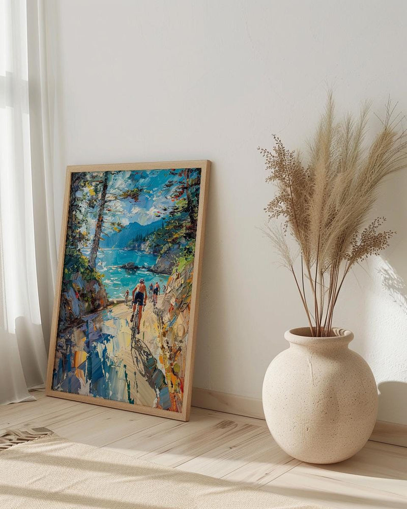 Vancouver Stanley Park Poster, Canadian Coastal City Decor - Lush Green Pine Summer View