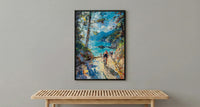 Vancouver Stanley Park Poster, Canadian Coastal City Decor - Lush Green Pine Summer View