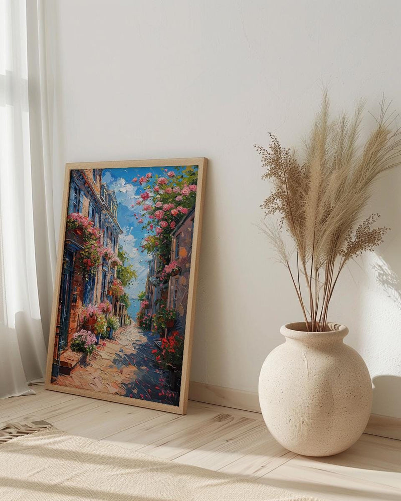 Philadelphia Elfreths Alley Wall Art, Historic American City Decor - Charming Brick House Summer