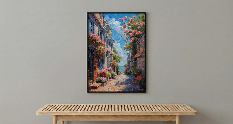 Philadelphia Elfreths Alley Wall Art, Historic American City Decor - Charming Brick House Summer
