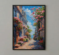 Philadelphia Elfreths Alley Wall Art, Historic American City Decor - Charming Brick House Summer