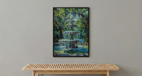 Savannah Forsyth Park Art Print, Southern Charm City Decor - White Fountain Summer Greenery