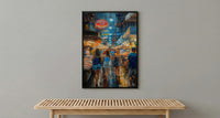 Seattle Pike Place Market Poster, Washington City Travel Decor - Glowing Neon Summer Sign