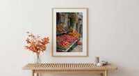 California Farmers Market Art Print, Fresh Summer Fruit Decor - Colorful Strawberry Sunflower Stand