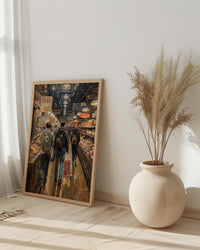 Philadelphia Reading Terminal Art Print, Indoor Food Market Decor - Warm Glowing Summer Light