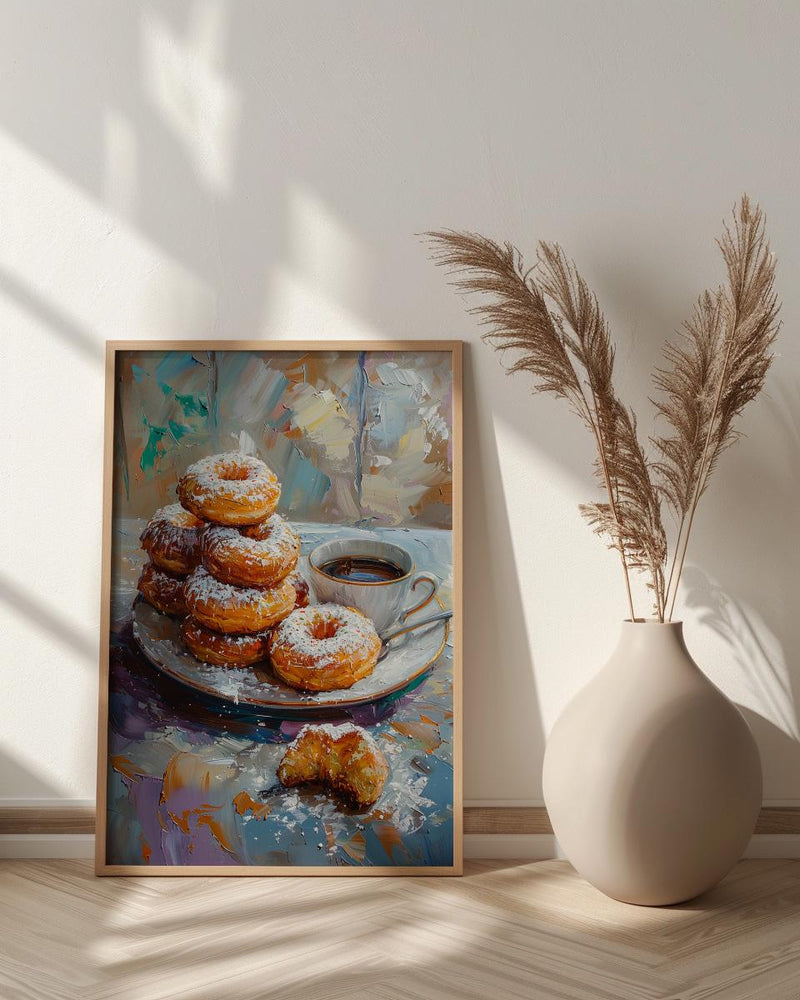 New Orleans Cafe Wall Art, French Quarter Food Decor - Sweet Beignet Summer Morning