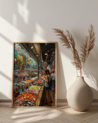Toronto St Lawrence Market Poster, Canadian Food Travel Decor - Fresh Produce Summer Scene