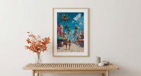 Venice Beach Boardwalk Wall Art, Los Angeles Coast Decor - Vibrant Summer Palm Tree Scene