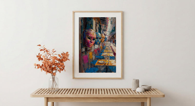 New Orleans Market Poster, Louisiana Travel Historic Home Decor - Colorful Souvenir Summer Street View