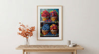 Montreal Jean Talon Art Print, Canadian Fresh Food Decor - Colorful Berry Summer Market Scene