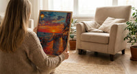 Key West Sunset Poster, Florida Coastal Travel Home Decor - Orange Sky Ocean Sea View