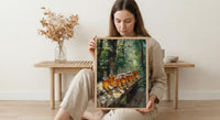 Canadian Maple Syrup Art Print, Green Forest Nature Decor - Rustic Wooden Table Summer View