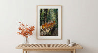 Canadian Maple Syrup Art Print, Green Forest Nature Decor - Rustic Wooden Table Summer View