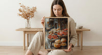 San Francisco Wharf Wall Art, Coastal City Food Decor - Fresh Red Crab Summer Scene