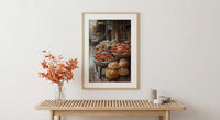 San Francisco Wharf Wall Art, Coastal City Food Decor - Fresh Red Crab Summer Scene