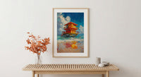 Miami South Beach Art Print, Luxury Florida Coastal Decor - Bright Turquoise Summer Ocean View