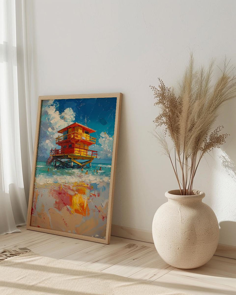Miami South Beach Art Print, Luxury Florida Coastal Decor - Bright Turquoise Summer Ocean View