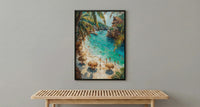 Cancun Mexico Beach Wall Art, Caribbean Sea Travel Decor - Bright Turquoise Summer Ocean View