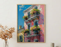 New Orleans French Quarter Poster, Historic Louisiana City Decor - Iron Balcony Summer Morning